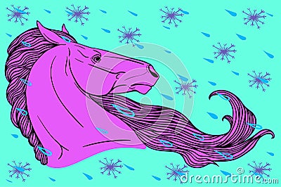 Horse spring Vector Illustration