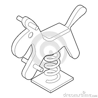 Horse spring see saw icon, outline style Vector Illustration