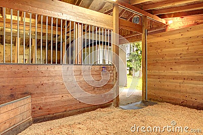 Horse stable barn stall Stock Photo