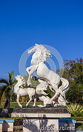 Horse statue in Kupang Airport, El Tari, as icon of East Nusa Tenggara Province, Indonesia. Stock Photo