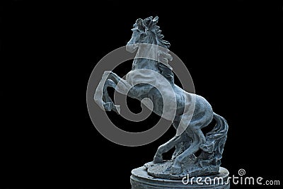 The horse statue is a leap To reach the finish Stock Photo