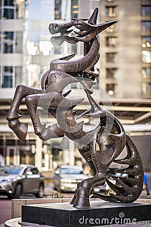 Horse statue in uptown charlotte north carolina Editorial Stock Photo