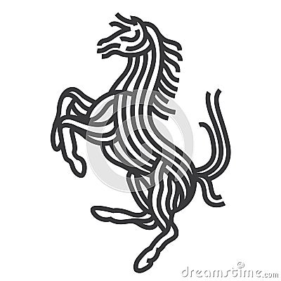 Horse symbol art style. Line vector illustrate. Vector Illustration