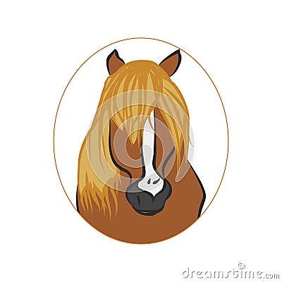 Horse trailer brown baby picture frame Vector Illustration