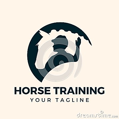 Horse training logo design inpiration Vector Illustration