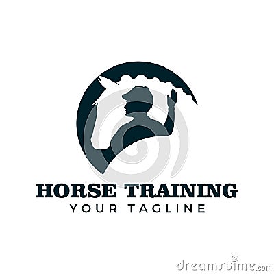 Horse training logo design template Vector Illustration