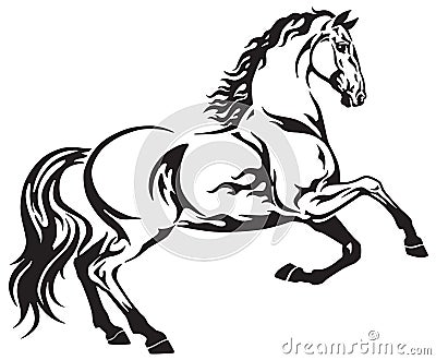 Horse side view tribal tattoo Vector Illustration
