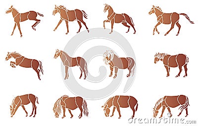 Horse vector collection Vector Illustration