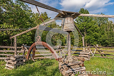 Horse Whim at Mica Mine Stock Photo