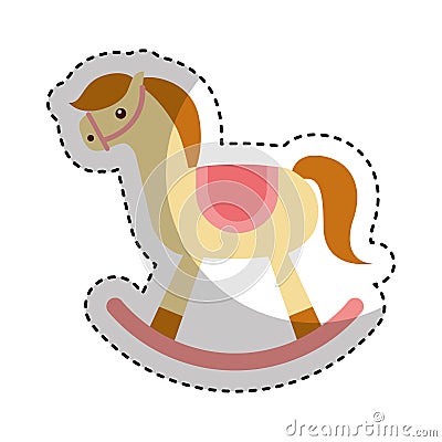 Horse wooden toy icon Vector Illustration