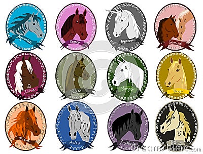 Horse zodiac Vector Illustration