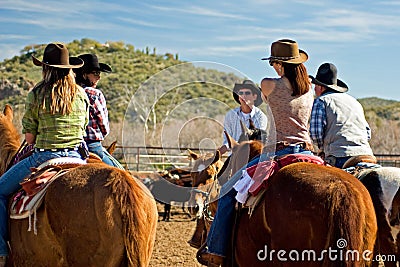 Horseback Riding in the Desert Editorial Stock Photo