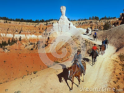 Horseback Riding, Bryce Canyon Trail Ride Editorial Stock Photo