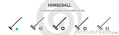 Horseball icon in filled, thin line, outline and stroke style. Vector illustration of two colored and black horseball vector icons Vector Illustration