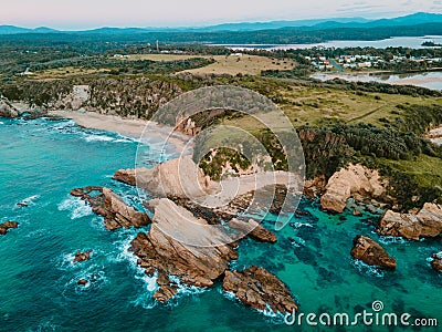 Horsehead Rock, rock formation in Bermagui, NSW, Australia. Stock Photo