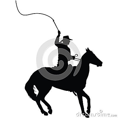 Horseman with Whip Vector Illustration