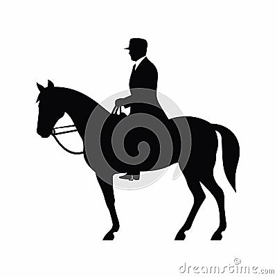Horsemen black icon on white background. Horsemen silhouette Vector Illustration