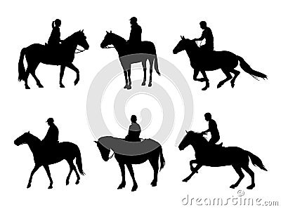 Horsemen silhouettes Vector Illustration