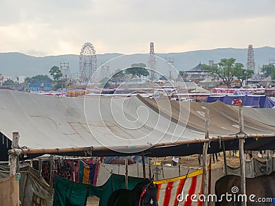 Horses gathered for trade at Indiaâ€™s top cattle festival at Pushkar Camel Fair. Editorial Stock Photo