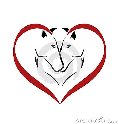 Horses in love logo Stock Photo