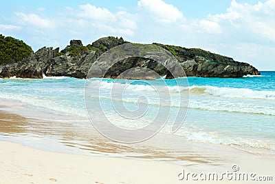 Horseshoe Bay Beach in Bermuda Stock Photo