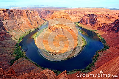 Horseshoe bend of Colorado river Stock Photo