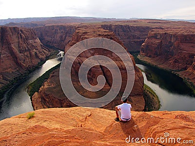 Horseshoe Bend overlook Stock Photo