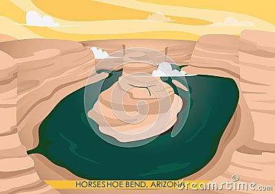 horseshoe bend wallpaper. Vector illustration decorative design Vector Illustration