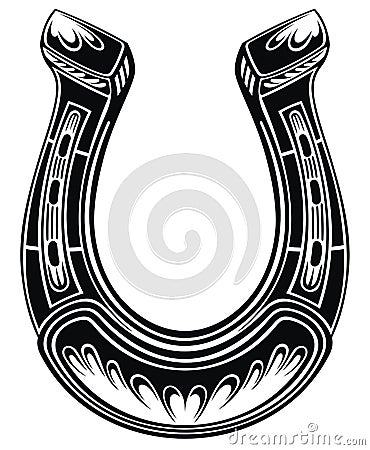 Horseshoe icon. Good luck symbol. Vector Illustration