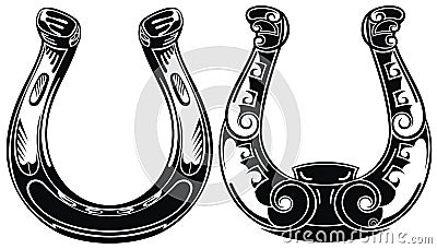 Horseshoe icons on white Vector Illustration