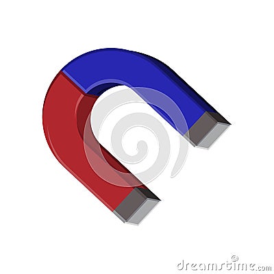 Horseshoe shape magnet icon isolated on white background. Physics, magnetism symbol. Science for kids. Vector Illustration