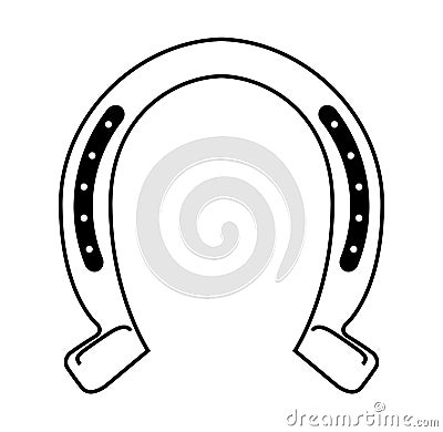 Horseshoe silhouette isolated icon Vector Illustration