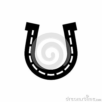 Horseshoe Silhouette Vector Icon Vector Illustration