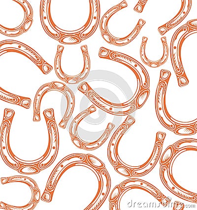 Horseshoes pattern. Lucky concept design element Vector Illustration