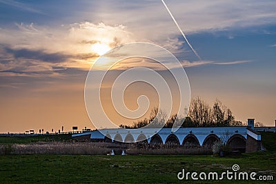 The Hortobagy Bridge, Hungary, World Heritage Site by UNESCO Stock Photo