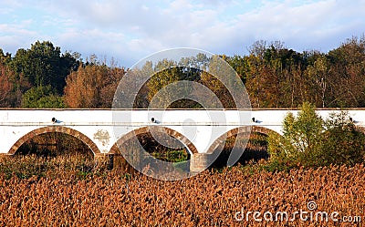 Hortobagy nine-hole bridge of Hungary Stock Photo