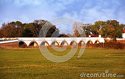 Hortobagy nine-hole bridge Stock Photo