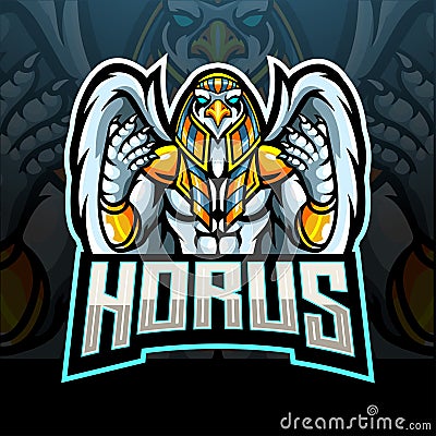 Horus esport logo mascot design Vector Illustration