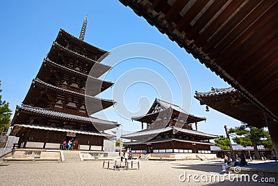 Horyuji West yard Editorial Stock Photo