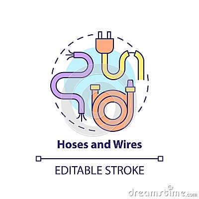 Hoses and wires concept icon Vector Illustration
