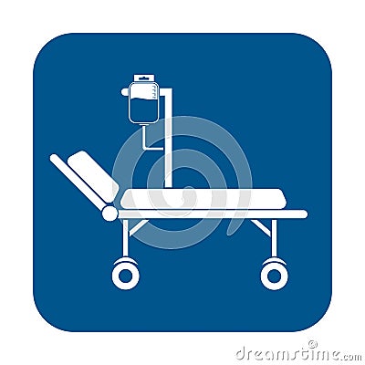 Hospital bed with medical equipments, intensive care, resuscitation Vector Illustration