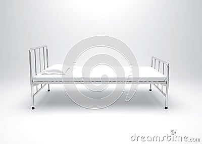 Hospital bed on white background, Medical devices sickbed Cartoon Illustration