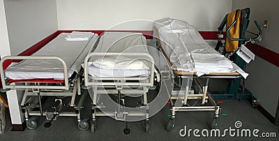 Hospital beds Stock Photo