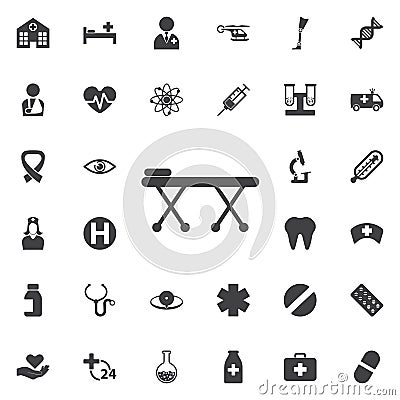 Hospital beds icon Vector Illustration