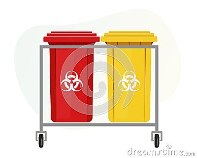 Hospital Biomedical Waste Management - Colour Codes - Illustration Vector Illustration