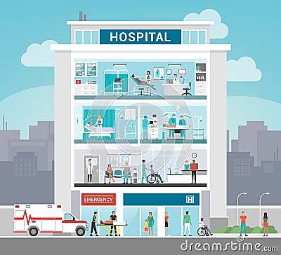 Hospital building Vector Illustration