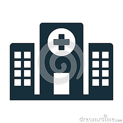 Hospital building front icon Stock Photo