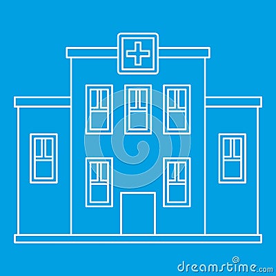 Hospital building icon, outline style Vector Illustration