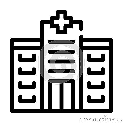 Hospital building line icon vector black illustration Vector Illustration