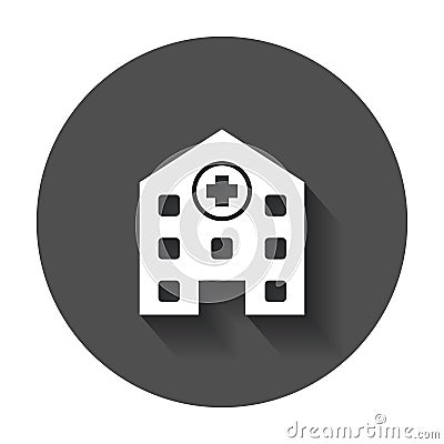 Hospital building vector icon. Infirmary medical clinic sign ill Vector Illustration